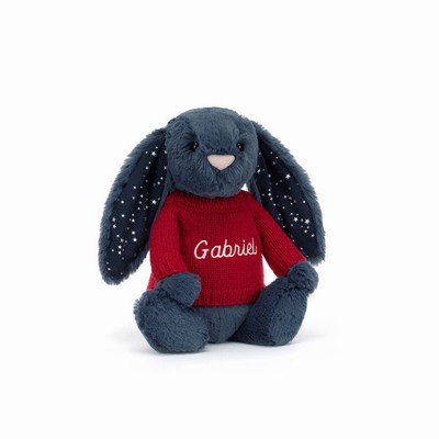 Jellycat Bashful Stardust Bunny with Red Jumper Australia | 806539VHX